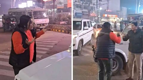 A woman in Patna stopped a police vehicle taking a wrong U-turn and firmly reminded them to follow the law.