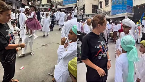 A foreign woman’s calm lesson on cleanliness exposes the lack of civic sense as kids continue littering on the road.