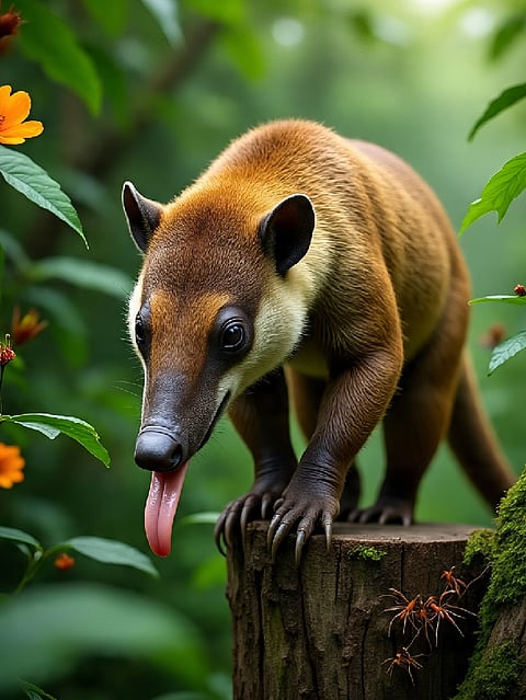 Which animal has longest tongue