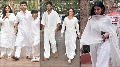 mouni roy and ankita lokhande attend arjun bijlani father in law prayer meet