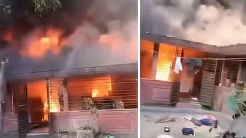 Bangladesh Hindu Teacher House Fire