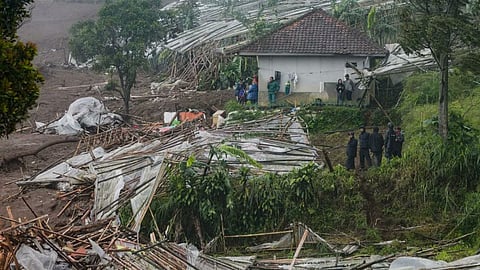 Chaos in Java, Indonesia: Heavy rains trigger landslide, 82 people feared trapped; rescue operation underway.
