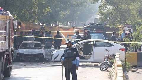 A fierce attack on a police team in Khyber Pakhtunkhwa, Pakistan, resulted in the death of six people, including a senior officer, in a bomb blast.