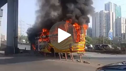 Mumbai Malad Bus Fire News
