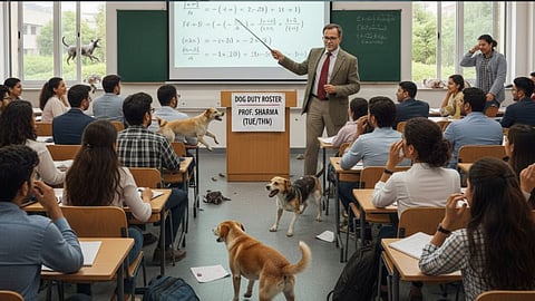 Now, professors will chase away dogs while teaching in college, they will be held responsible if they are seen on campus
