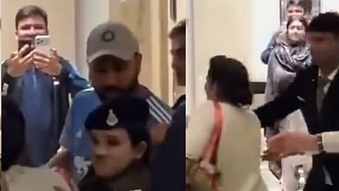 इंदौर में महिला ने रोहित शर्मा का पकड़ा हाथ