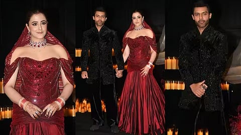 nupur sanon stebin ben reception royal look mumbai