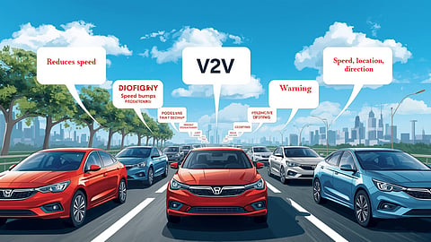 Now cars will communicate with each other on the road; new V2V technology is coming to India from 2026.