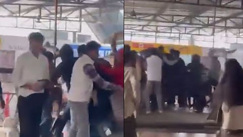 A violent clash between students inside a UP university canteen has gone viral on social media.