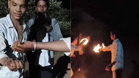 A viral video showing a dangerous petrol-and-fire prank among friends has shocked and angered social media users.