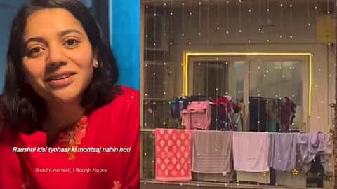 Poet and storyteller Nidhi Narwal’s video praising a neighbour for keeping Diwali lights on has gone viral for celebrating freedom of choice and joy.