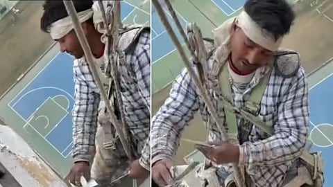 A viral Instagram video of a high-rise building painter discussing his salary and work ethic has surprised the working class.