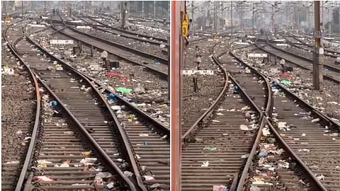 A viral video from DDU Junction shows garbage on railway tracks, raising questions over OBHS staff and cleanliness claims.