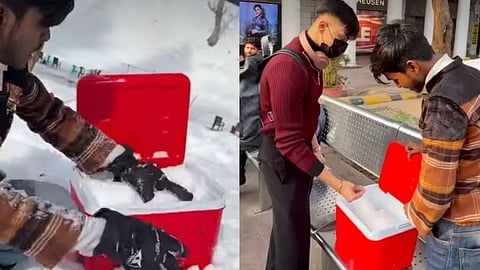 A Delhi-based creator brought real ice from Kashmir to Delhi and sold it in Connaught Place, turning the experiment into a viral sensation.