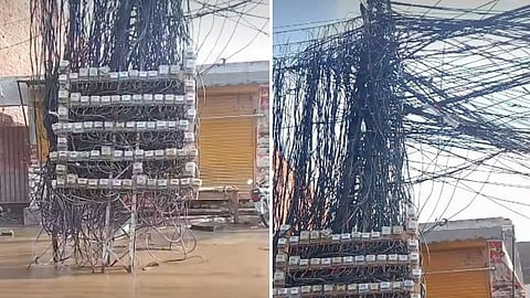 A video showing tangled wires on an electric pole in Pakistan goes viral, making people laugh and question the system.