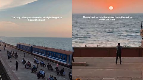A viral video of a Sri Lankan railway station offering a stunning sea view has captivated social media users.