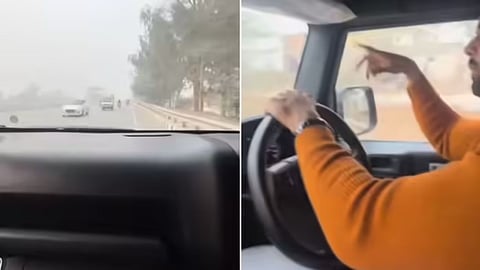 A Thar owner driving on the wrong side and boasting about it has triggered massive outrage online.