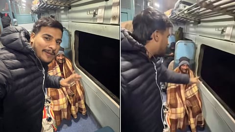 A viral video showing a train window without glass during winter has raised serious concerns over passenger safety and railway facilities.