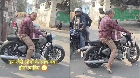 A viral video from Kanpur shows a man allegedly posing as a cop, violating traffic rules and threatening a civilian.