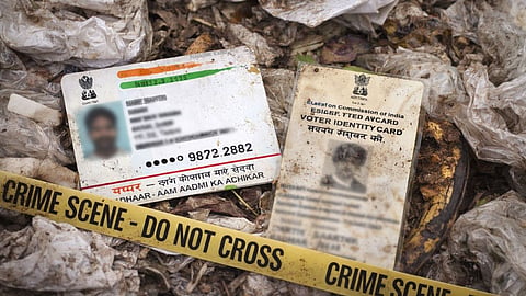 Voter Card And Aadhaar Card Found In Garbage
