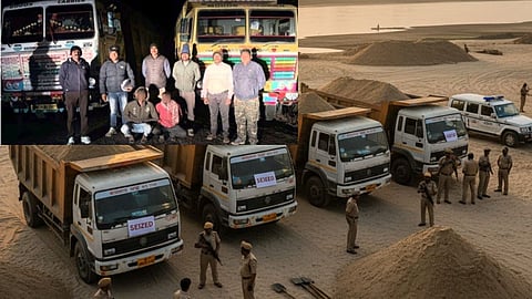 Major action against sand smugglers in Bhandara: 3 tipper trucks seized and illegal sand worth crores of rupees confiscated