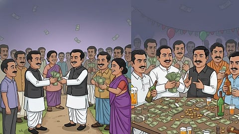 Allegations of cash & liquor distribution in slums