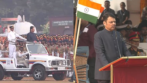 Chief Minister Devendra Fadnavis hoisted the flag in Mumbai.