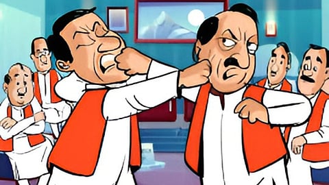 High voltage drama in Gadchiroli BJP! Internal clash and physical fight between leaders during a core committee meeting over Chairman post selection.