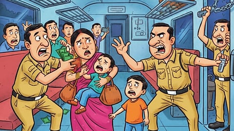 RPF personnel at Agra station allegedly looted ₹7,000 from Nagpur passengers using a fake chain-pulling claim.