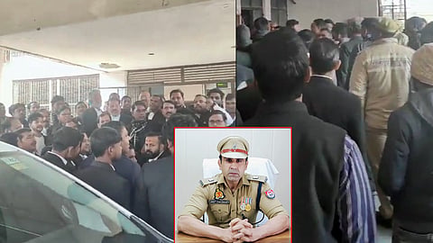 lawyers protest in sambhal over CJM vibhanshu sudhir transfer who orderd FIR on anuj chaudhary