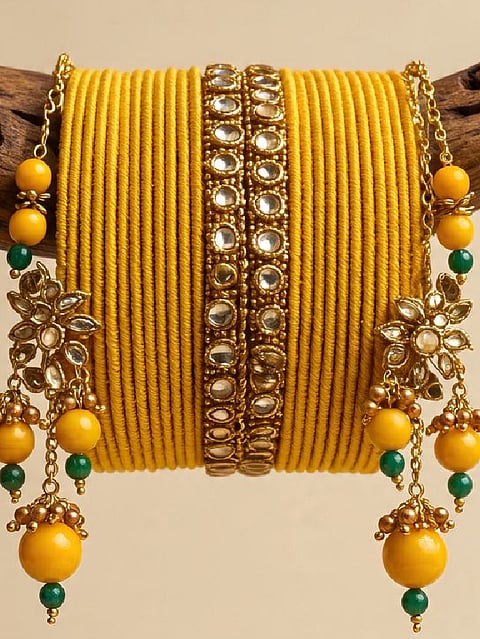 yellow bangle designs for basant panchmi