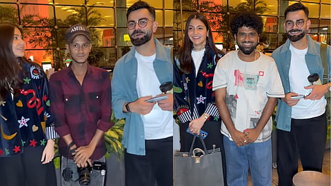 anushka sharma virat kohli airport paparazzi joke viral video