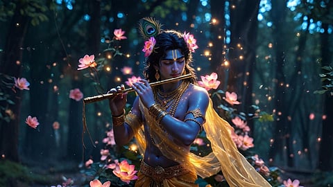 Lord Krishna never played his flute again after leaving Vrindavan