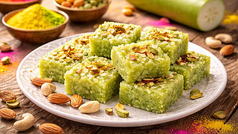 Lauki Barfi Sweet Dish Prepared At Home