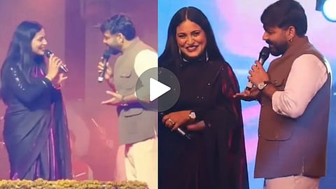 Pawan Singh Propose Actress On Stage Video Viral