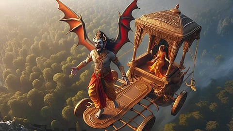 Ravana abduct Sita without touching her He had taken a vow not to touch a woman without her permission.