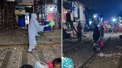 A viral video shows children playing badminton on a railway track, raising safety concerns.
