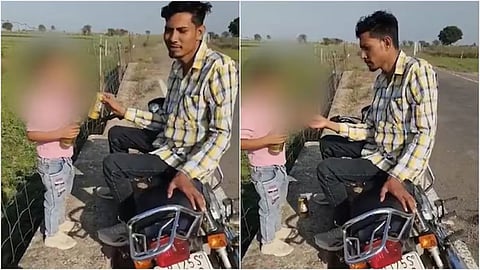 Viral video shows a man allegedly forcing a child to consume alcohol and smoke, sparking outrage.