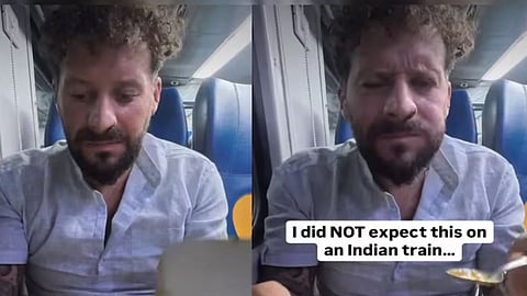A foreign traveler praised Indian train food in a viral Instagram video.