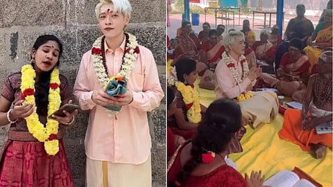 Korean singer Aoora impressed devotees by singing Shiv Tandav Stotram at a Chennai temple.