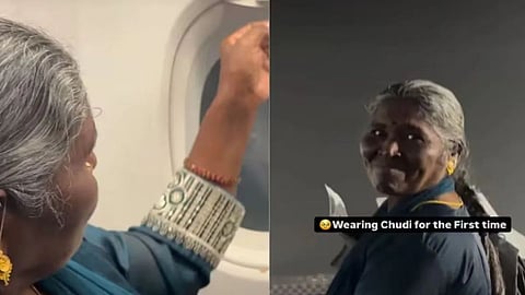 A son recorded his mother’s first flight experience, and the emotional video went viral on Instagram.