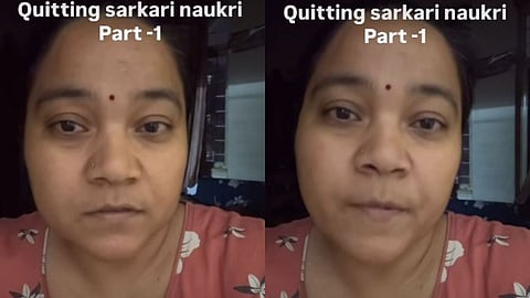 A government bank officer announced her resignation citing work pressure and family distance.