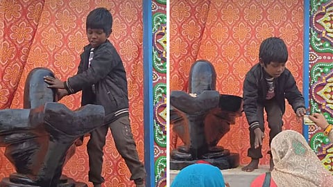 A viral video of a child taking ₹10 for giving blessings at a Shivling has sparked a debate on faith and religious business.