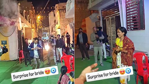 A groom surprised his bride by arriving at her mehendi ceremony and dancing, and the video went viral.