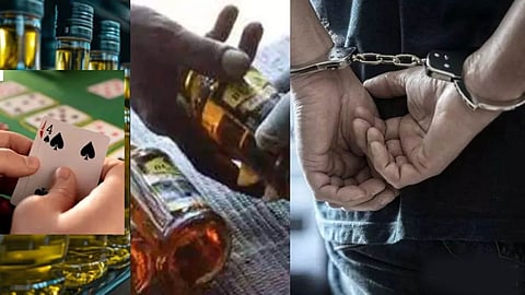 Police crack down on gambling, betting, and liquor mafias in Bhandara; goods worth Rs. 9900 seized.