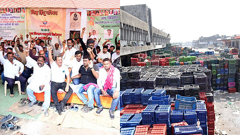 Kalamna vegetable market strike in Nagpur leads to price hikes. 60% of traders continue business outside the yard. APMC denies corruption charges.