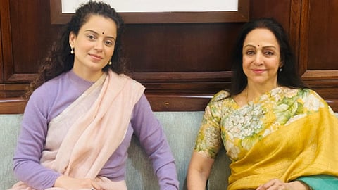 Kangana Ranaut And Hema Malini Meet Parliament