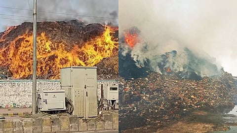 Massive fire breaks out at Nagpur's Bhandewadi dumping yard. 7 fire tenders deployed. Residents fear a repeat of the 2025 disaster that displaced 70 families.