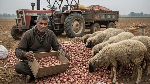 Onion crisis in Yeola: Farmers are feeding their crops to sheep, price is Rs. 400, cost of cultivation is Rs. 80,000: Farmers are facing financial ruin