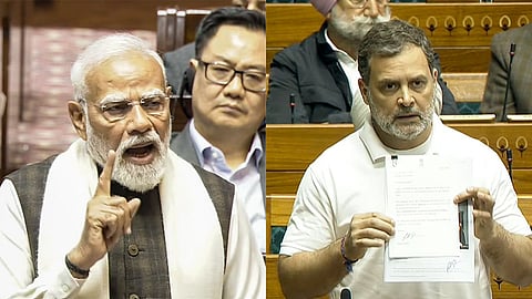 PM Modi rajya sabha speech mention Nehru Indira Gandhi surname Rahul Gandhi reply